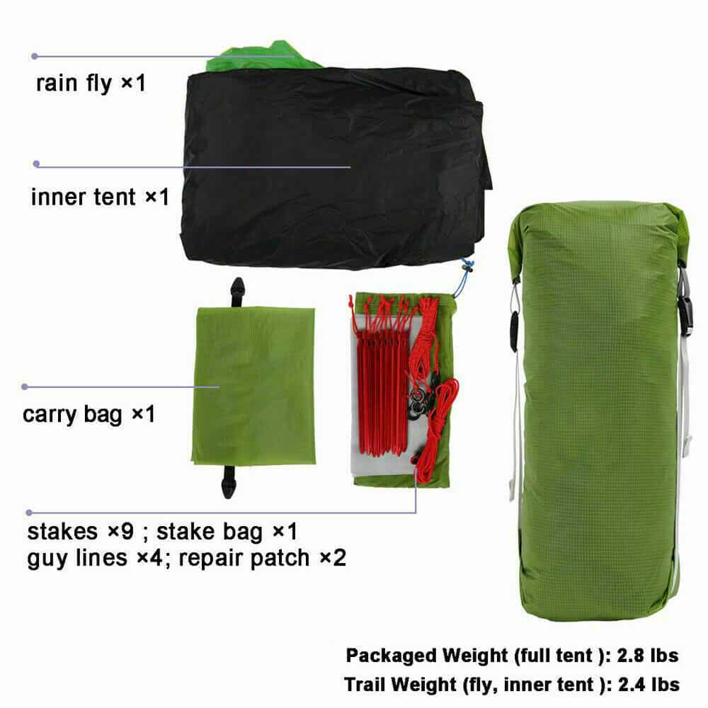 3F UL Gear Lanshan 2 3-Season Tent - Khaki (T Zip) 2026 Version