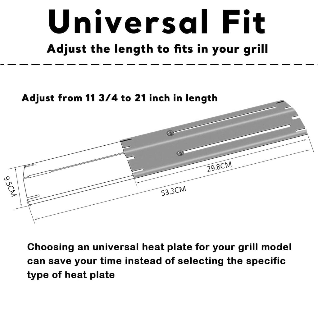 Denmay Universal Stainless Steel Adjustable Grill Burners & Crossover Tubes, Heat Plates Flame Distributor Replacement Parts for Landanm Campingaz
