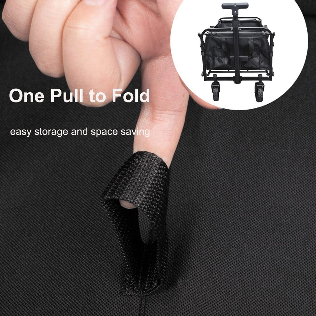 Pull Along Folding Hand Cart Garden Wagon Trolley Festival For Camping Beach Fishing Caddy Foldable Wheeled On Wheels Camp Heavy Duty 100kg Sack Waste