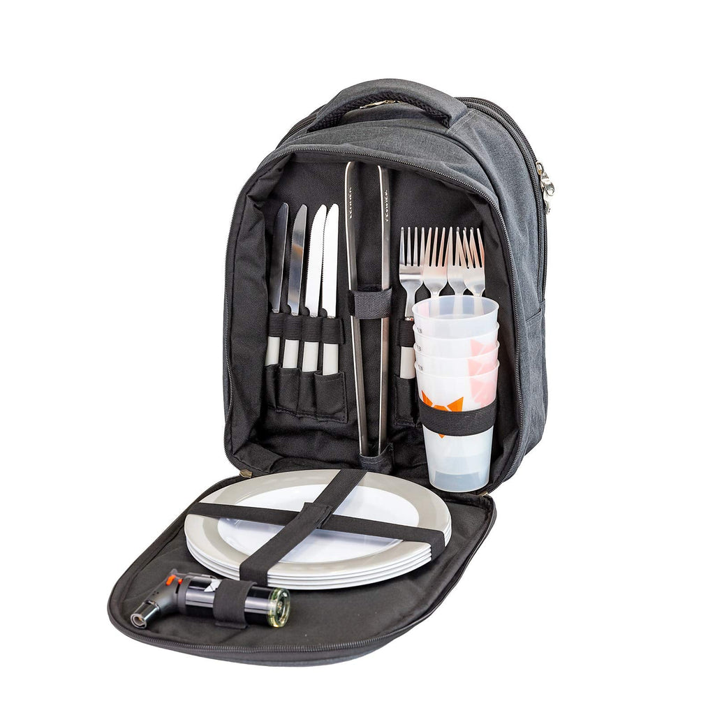FENNEK Backpack | Comes with Cooler Compartment and Accessories for 4 People | Suitable for Picnics, Camping, Trekking, Hiking and Outdoors | Optional