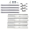 Denmay Universal Stainless Steel Adjustable Grill Burners & Crossover Tubes, Heat Plates Flame Distributor Replacement Parts for Landanm Campingaz