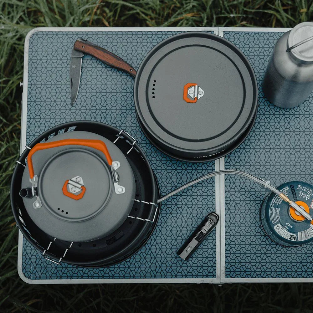 Firemaple Cooking Kit with Pots and Pans With Gas Burner