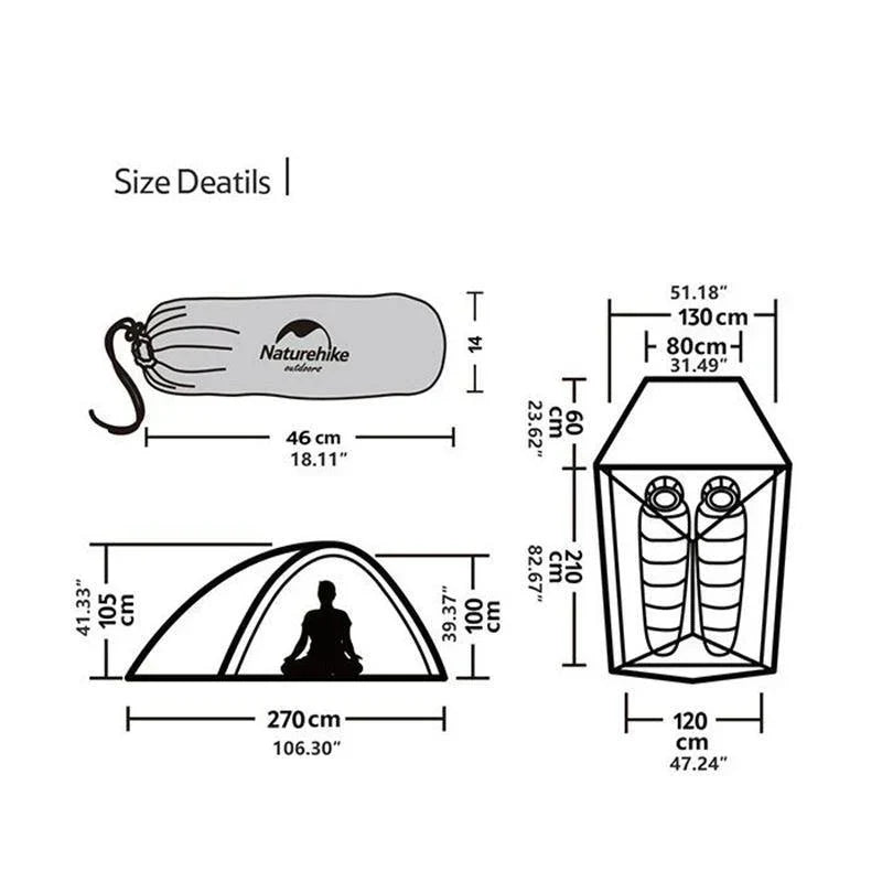 Naturehike Cloud up 2 Ultralight Version (Grey)