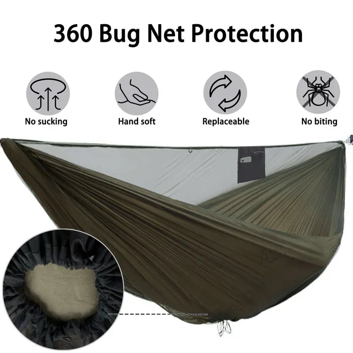 Onewind Outdoors Aerie 11' Double Camping Hammock with Mosquito Net