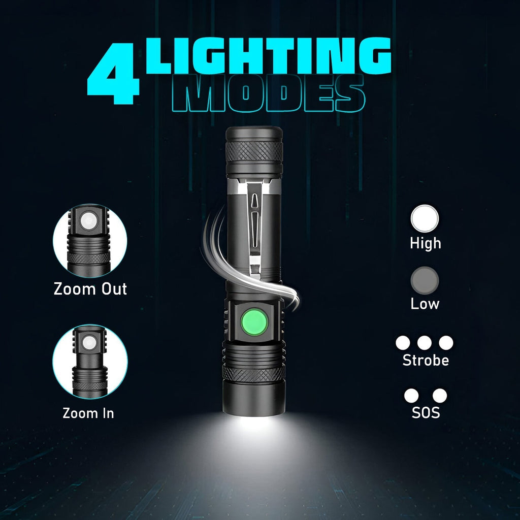 HikeWare Ultra Bright LED Pocket Flashlight - 2000 Lumens