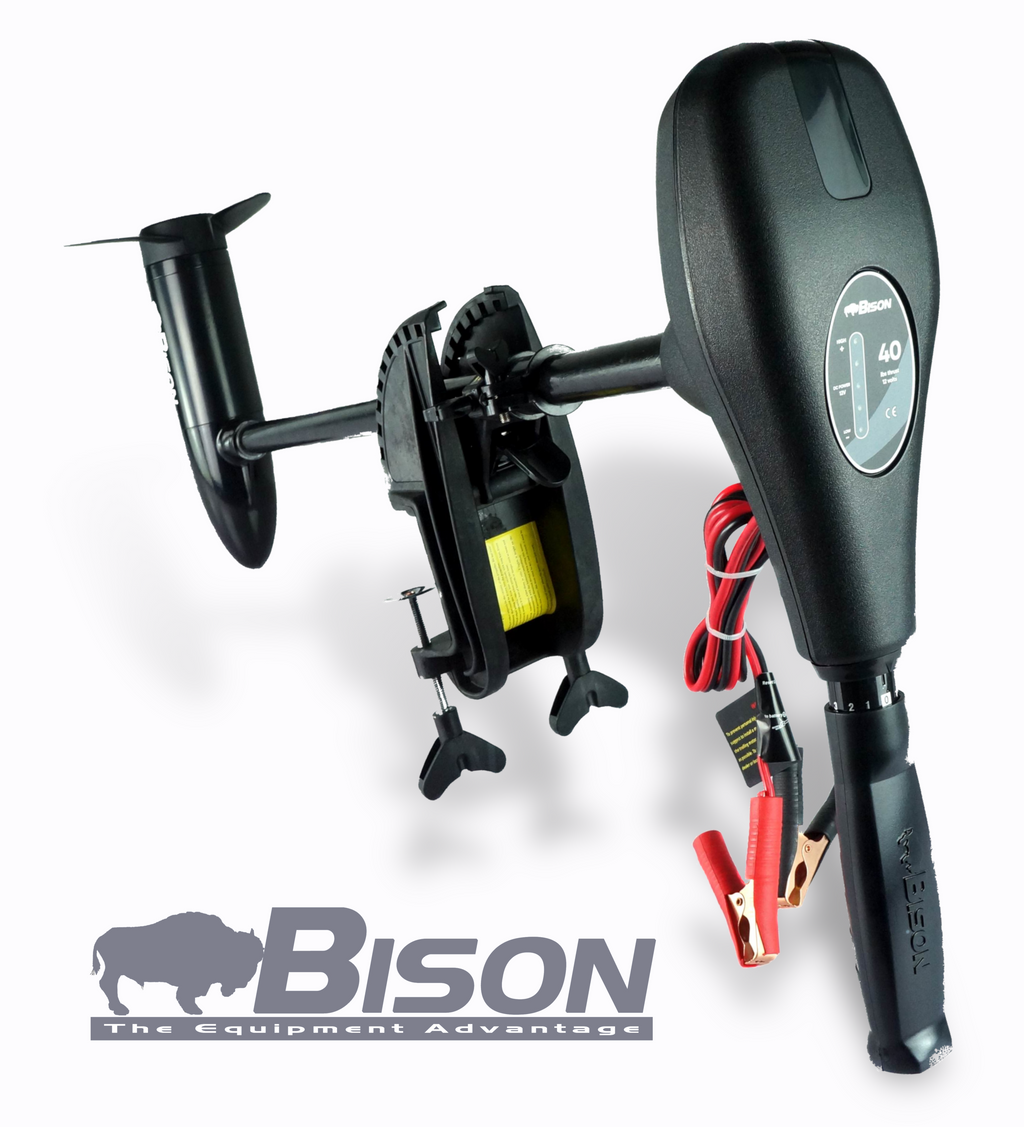BISON 40'/lb SALT WATER ELECTRIC OUTBOARD MOTOR + BATTERY CHARGER